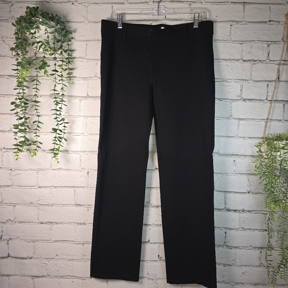Betabrand Womens Sleek Black Dress Pants Stretch Pull On